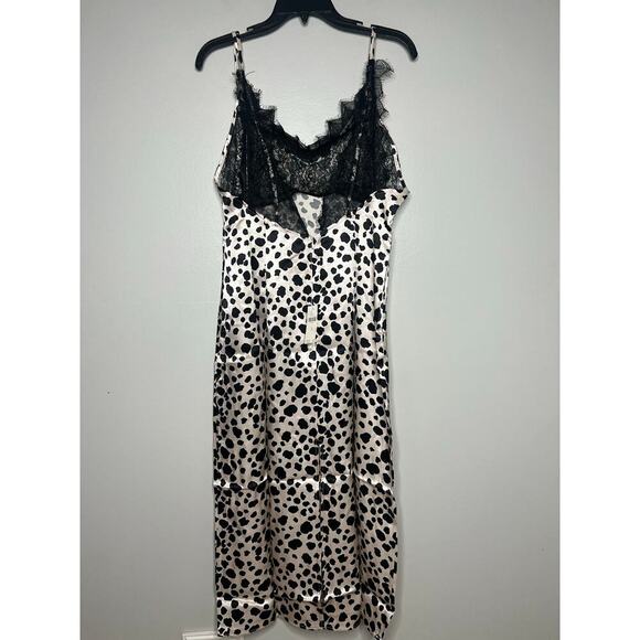 NWT By Anthropologie V-Neck Open-Back Slip Midi Dress Animal Print Sz M Mob Wife - Picture 9 of 13